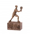 Bronze statue of tennis player