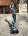 Bronze statue of Justice statuette of Themis Roman goddess - green finish