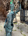 Bronze statue of Justice statuette of Themis Roman goddess - green finish