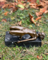 Erotic bronze statuette of a naked woman and stretching
