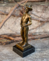 Erotic bronze figurine of a naked man with cowboy outfit