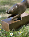 The status of the wild boar made of bronze sculpture - art deco