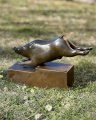 The status of the wild boar made of bronze sculpture - art deco