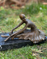 Bronze sitting ballerina figurine