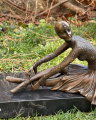 Bronze sitting ballerina figurine