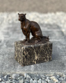 Bronze Statuette - Seated panther