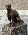 Bronze Statuette - Seated panther