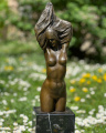Erotic bronze statue of Torso naked woman