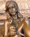 Erotic bronze statuette of a lying naked woman - 5