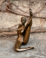 Erotic bronze statuette of a naked woman and stretching 2