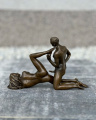 Erotic bronze statuette - Sex - naked woman and man