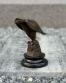 Bronze statue of an eagle on marble art deco figurine