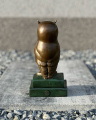 Bronze statuette of a wise owl