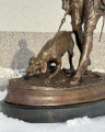 Luxury bronze sculpture of Hunter and hound 2