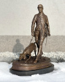 Luxury bronze sculpture of Hunter and hound 2