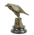 Bronze statue of an eagle on marble art deco figurine