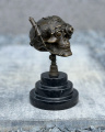 Bronze and marble Steampunk Skull figurine