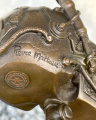 Bronze and marble Steampunk Skull figurine