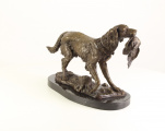 Bronze hunting dog statue