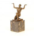 Bronze statue - Naked man kneels
