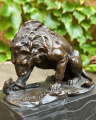Lion and snake bronze statue