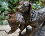 Bronze hunting dog statue