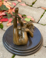 Erotic statue of a nacked girl bronze sculpture