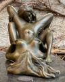Erotic bronze figurine of two lesbians doing oral sex