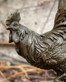 Sculpture of a rooster made of bronze