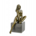 Erotic bronze figurine of sexy naked girl