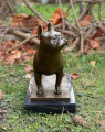 Sculpture of a french bulldog made of bronze