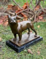 Sculpture of a french bulldog made of bronze