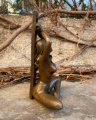 Erotic bronze figurine of a naked woman in handcuffs
