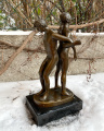 Erotic bronze figurine of two naked men