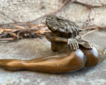 Erotic bronze paperweight of a sexy nude woman
