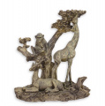 Polyresin statuette of monkey, antelope, giraffe 