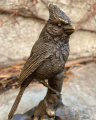 Statue of Cardinal Bird made of bronze