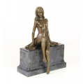Erotic bronze statue of a half-naked girl 