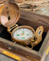 Brass compass in a wooden box 2