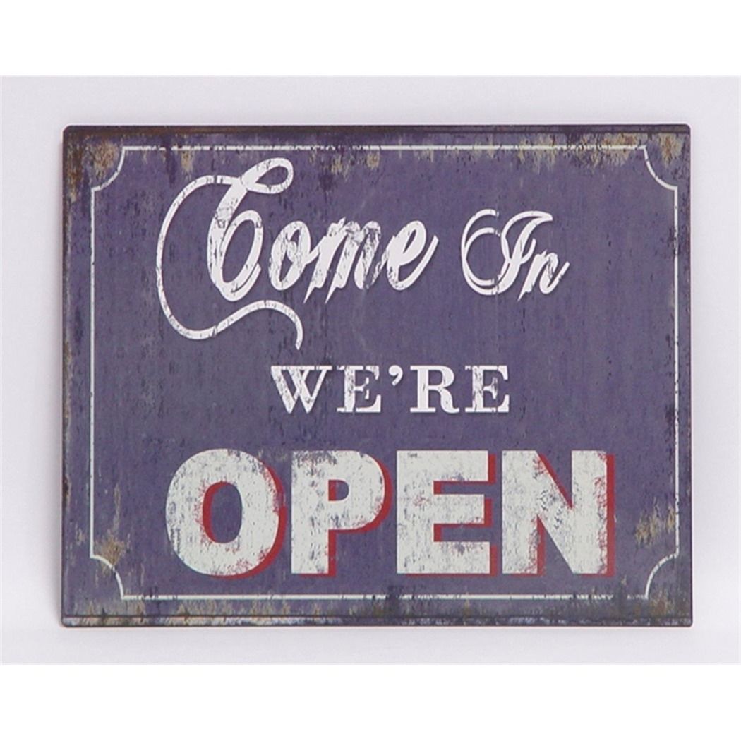 Metal hanging sign - Come in we're open