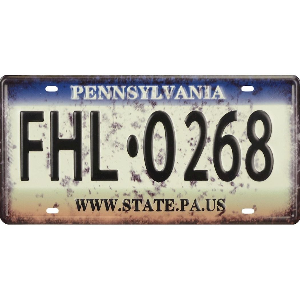 Tin license plate - Pennsylvania