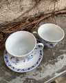 Set of porcelain cups with saucers - gzhel