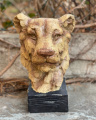 Large statue of a lioness head made of MGO