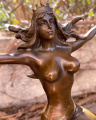 Bronze figurine - Nude girl and Earth