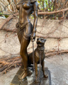 Bronze statue of Cleopatra with panther