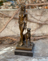 Bronze statue of Cleopatra with panther