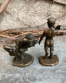 Bronze statuette - naked woman and devil 3