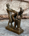 Bronze statuette - naked woman and devil