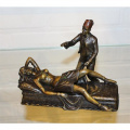Bronze Statuette - Nude Woman and Slave - Turkish Hamam 