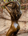 Erotic bronze statuette of a naked sexy woman 1